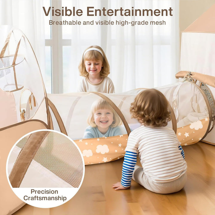 Spieltunnel für Kinder, 180 x 46 cm, Pop-Up Krabbeltunnel