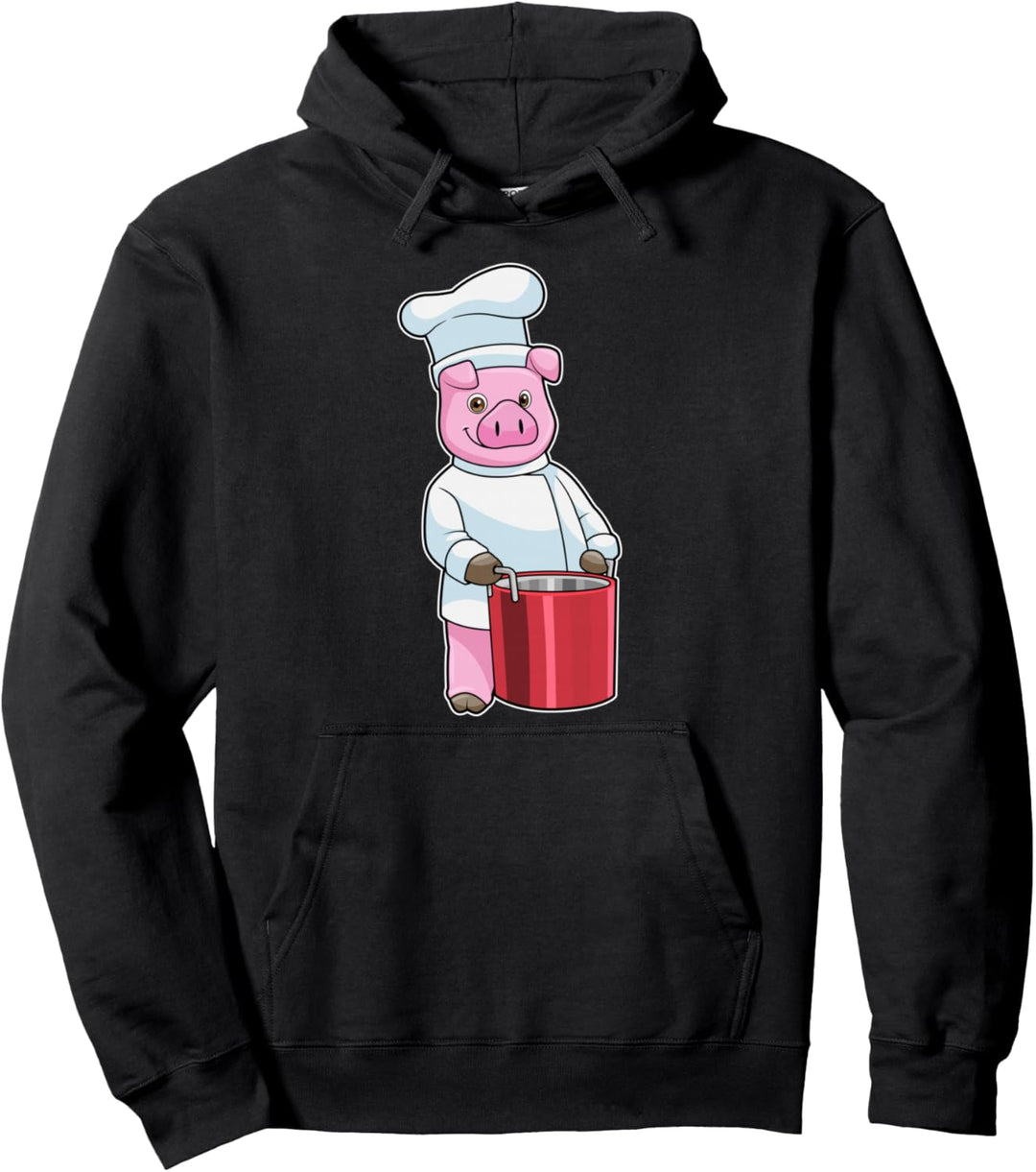 Schwein Koch Kochmütze Kochtopf Pullover Hoodie
