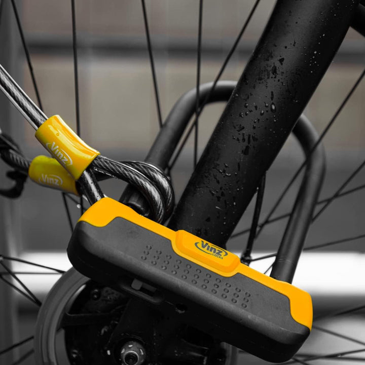 VINZ Maipo Fahrradschloss ø16mm | Bügelschloss mit 1,5m Schlaufenkabel für Fahrrad Mountainbike E-Bi