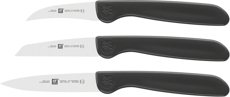 ZWILLING Selbstschärfender Messerblock, 7 teilig, grau, Vier Sterne & 38115001 Gemüsemesser-Set, 3 t