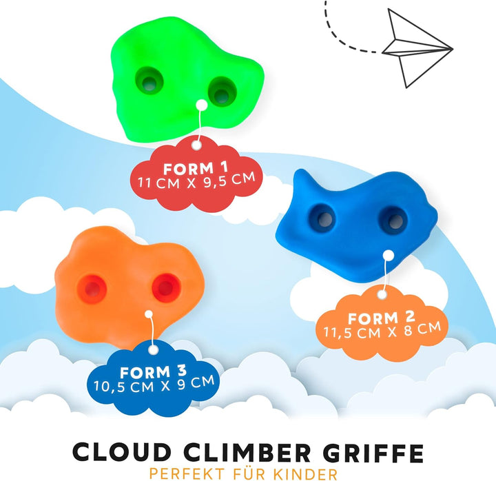 GO!elements Klettergriffe Kinder 15/20/25/30 Stück mit Befestigungsmaterial, Outdoor Indoor Kletters