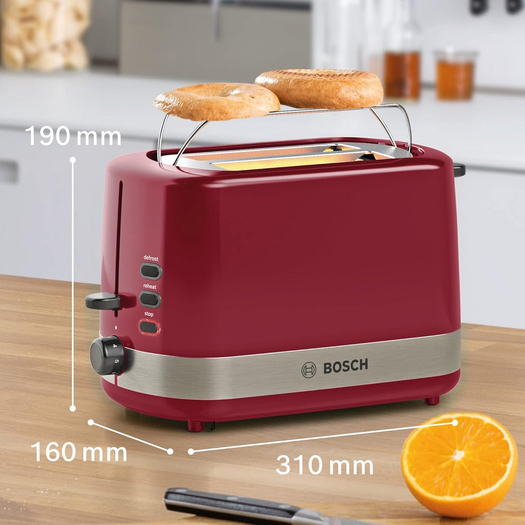 Bosch Kompakt Toaster ComfortLine TAT6A514, für 2 Scheiben, integrierter Brötchenaufsatz, mit Auftau