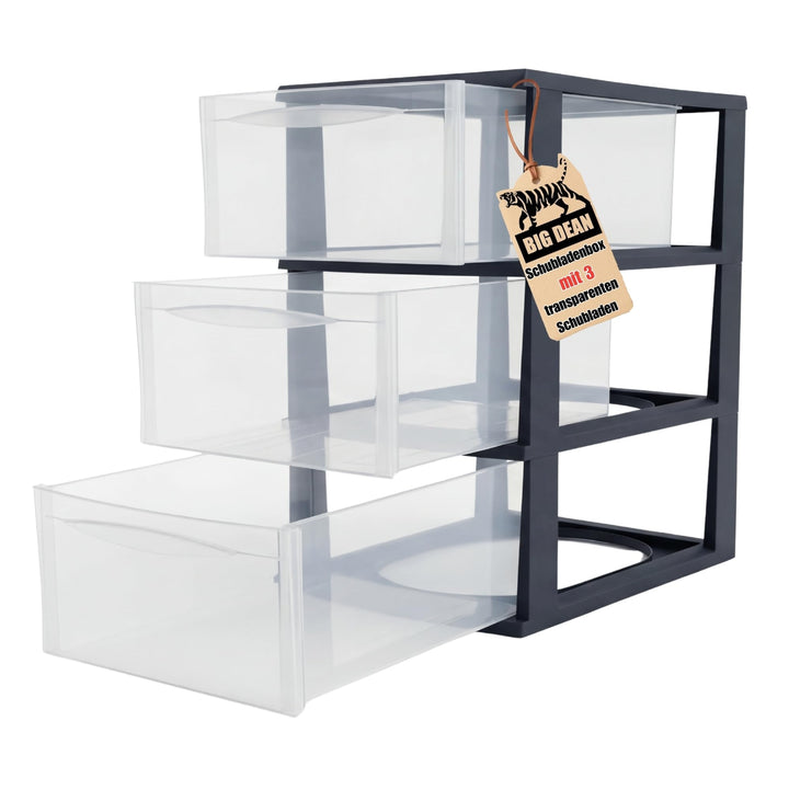 Grosse Schubladenbox A4 Schubladenschrank Schreibtisch Organizer Transparent mit extra hohen Schubla