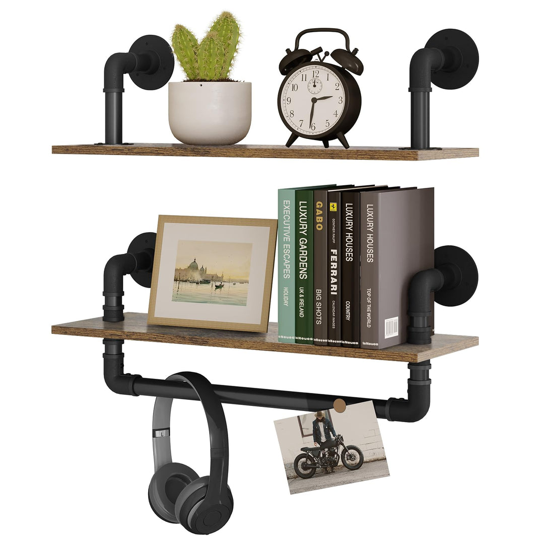 EUGAD Wandregal, Hängeregal 2er Set, Industrie Schweberegal, Regal für Wand, als Hängeorganizer Wand