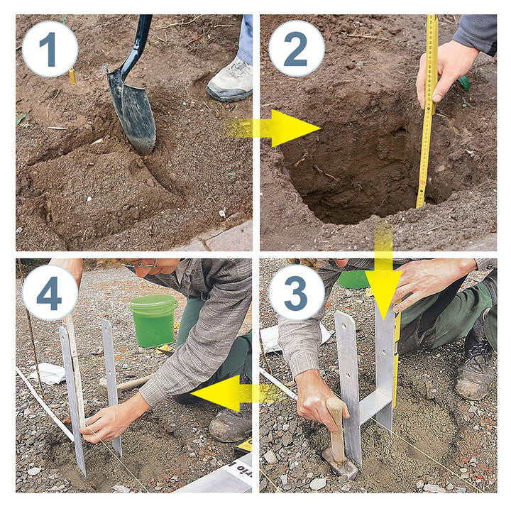 Sonnewelt 4 Stück H-Pfostenträger 81mm H-anker Pfosten - 600 mm Länge, Materialstärke 5mm (4 Stück 8