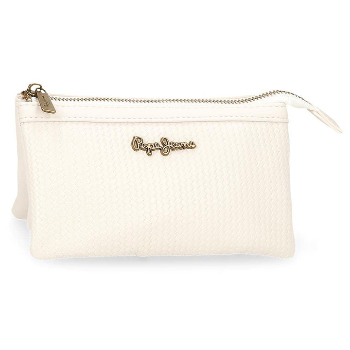Pepe Jeans Lena Geldbörse drei Fächer weiss 17,5 x 9,5 x 2 cm Kunstleder Weiss dreifache Geldbörse,
