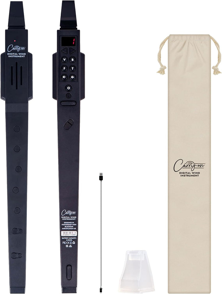 Carry-on by Blackstar Digitales Blasinstrument Schwarz - 10 Stimmen, integrierter, wiederaufladbarer