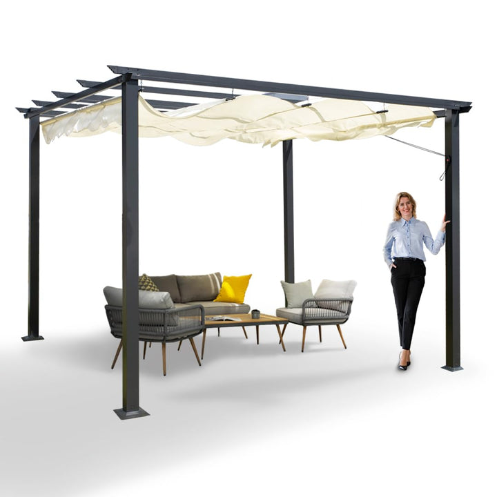 Grindi - Garten Pergola Pavillon Terrassendach - Milos I 3x3m - wasserdichtes & stabiles Sonnenschut