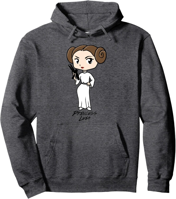 Star Wars Princess Leia Cartoon Blaster Up Pullover Hoodie