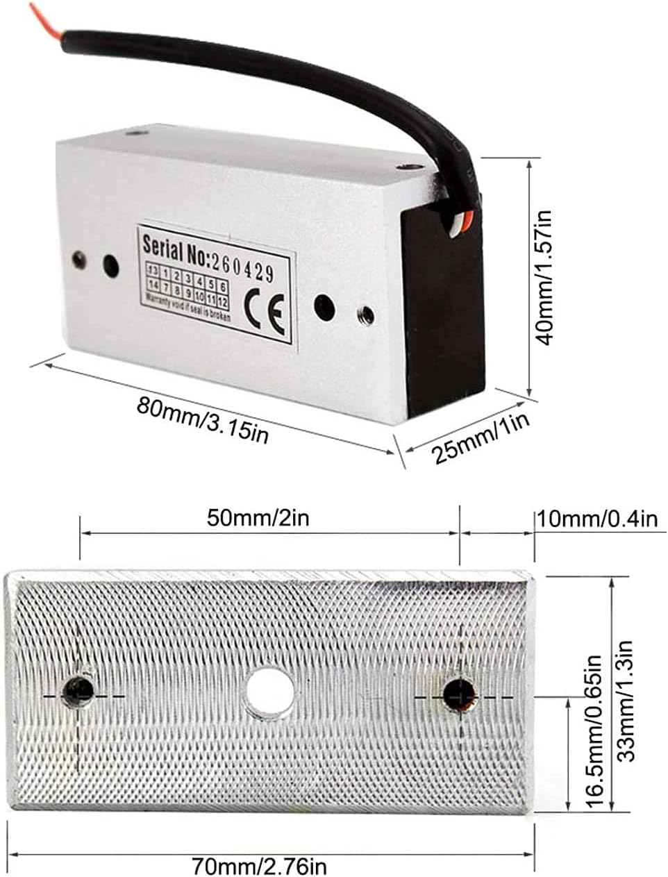 UHPPOTE 60 Kilogramm 100 Lbs Holding Force Elektromagnetische magnetische elektrische Sperre ein Tei