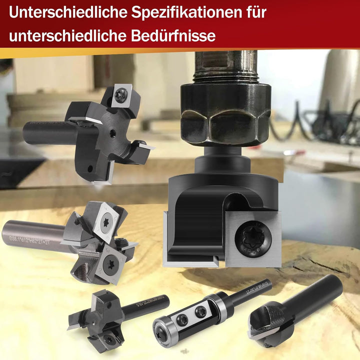 Trvoxviq 2 Flöten Planfräser 8mm Schaft 25.4mm Schnittdurchmesser Hobelfräser mit 5PCS Wendeplatten