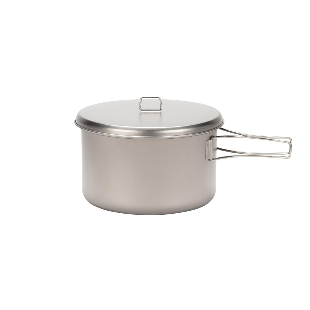 Snow Peak Titanium Cook & Save, Grau, 2 Liter, ultraleichter Kochtopf mit Titandeckel, für Camping &