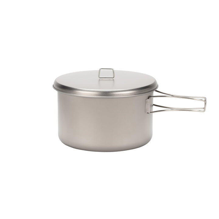 Snow Peak Titanium Cook & Save, Grau, 2 Liter, ultraleichter Kochtopf mit Titandeckel, für Camping &