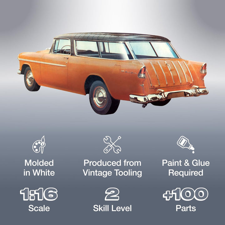 Round2 AMT1005/06 Chevrolet Fahrzeug-1/16 1955er Chevy Nomad Wagon, Weiss/opulenter Garten, Large