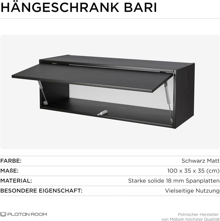 PLATAN ROOM Hängeschrank Schrank 60 cm 80 xm 100 cm Küchen-Klapphängeschrank für Bad, Flur, Wohnzimm