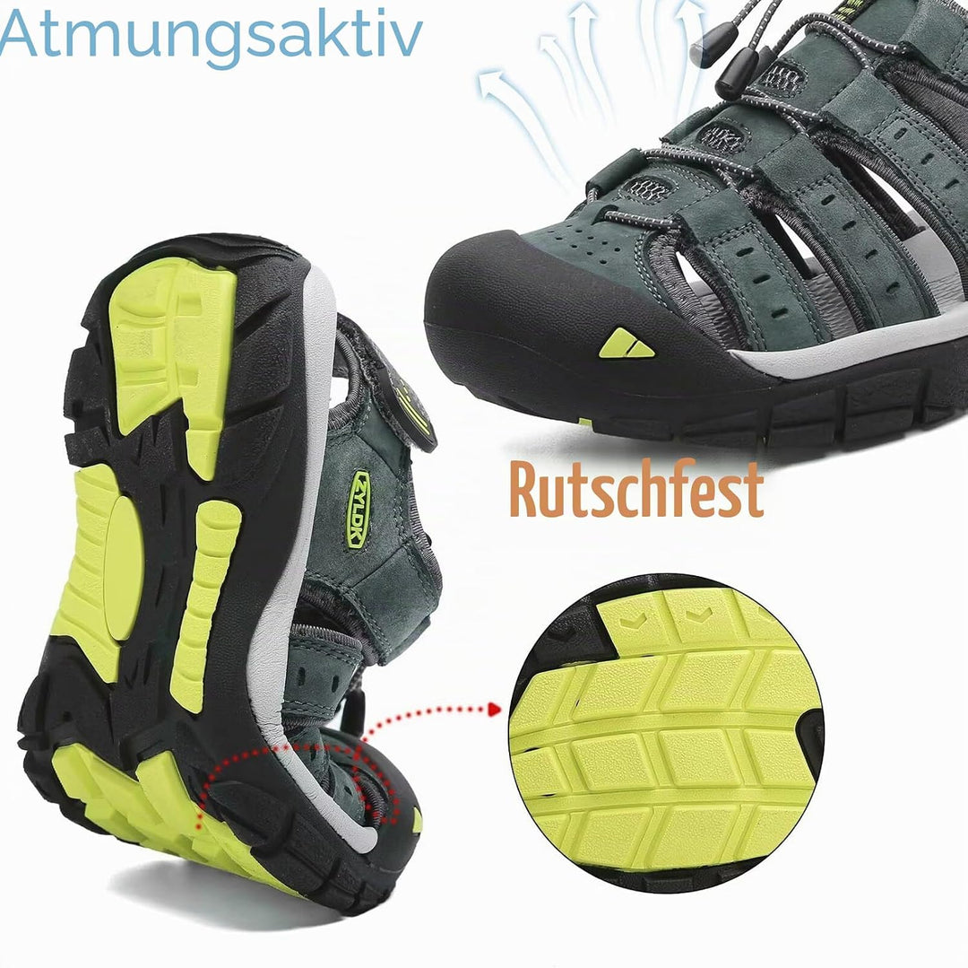 Herren Leder Sandalen Sport Outdoor Trekkingsandalen Atmungsaktive Leichte Wandersandalen Männer Som
