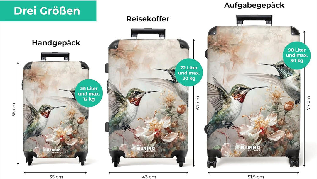 NoBoringSuitcases.com® Koffer XL Gross 77x51.5x28 cm Reisekoffer mit 4 Rollen Leicht Trolley Hartsch
