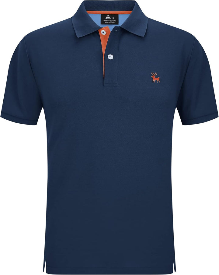 JACKETOWN Polo Shirts Herren Kurzarm Golf Poloshirt Schnelltrocknend Casual Sport Shirt Outdoor Atmu