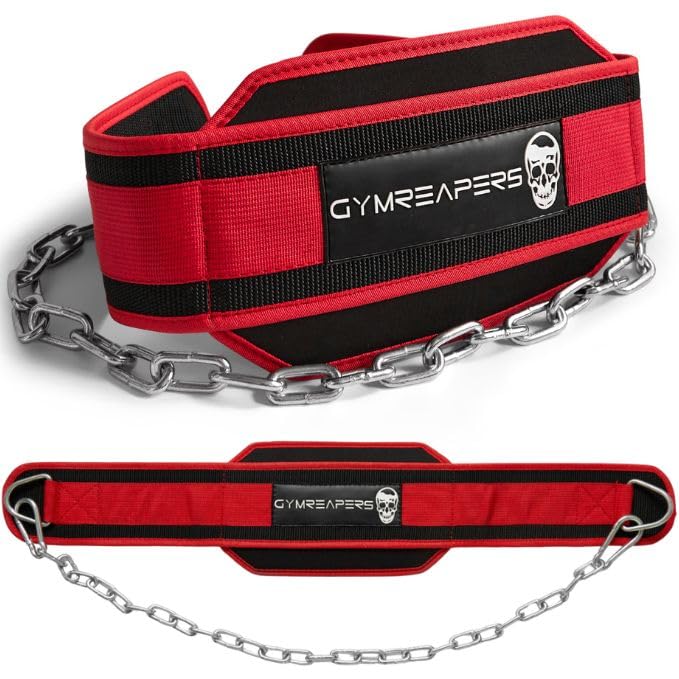 Gymreapers Dip-Gürtel mit Kette für Gewichtheben, Klimmzüge, Dips – robuste Stahlkette für zusätzlic