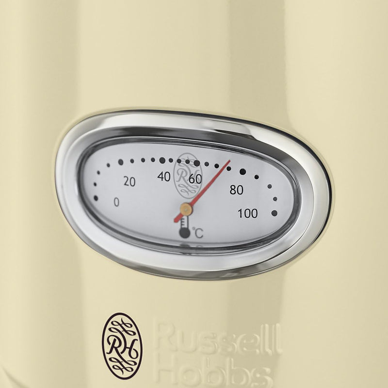 Russell Hobbs Retro Vintage Cream Wasserkocher + Toaster Wasserkocher + Toaster Set, Wasserkocher +