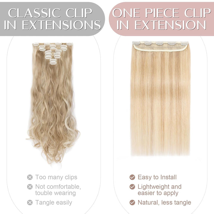 SEGO Clip in Extensions Echthaar ein Stück Haarverlängerungen Haarteil 100% Remy Human Haar Glatt Ho
