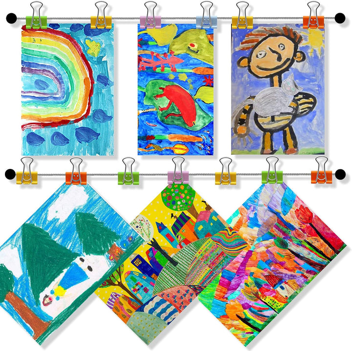 Fotoseil mit bunten Metall-Klammern - 120 cm &amp; 12 Klammern im Smiley-Design in den Farben Blau, Gelb