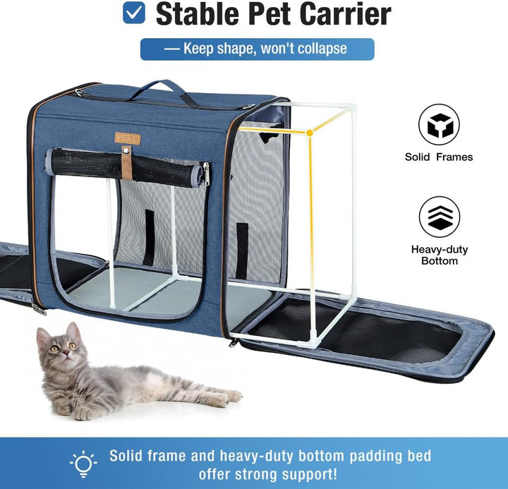Lekeinchi 2-in-1 Hundebox Transportbox Katze für Mittelgrosses Haustier, Faltbare Katzentransportbox