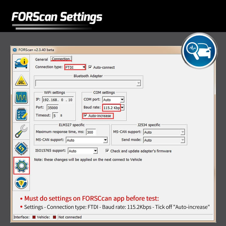 Vgate vLinker FS OBD2 USB Adapter for FORS-can HS/MS-CAN Auto Switch