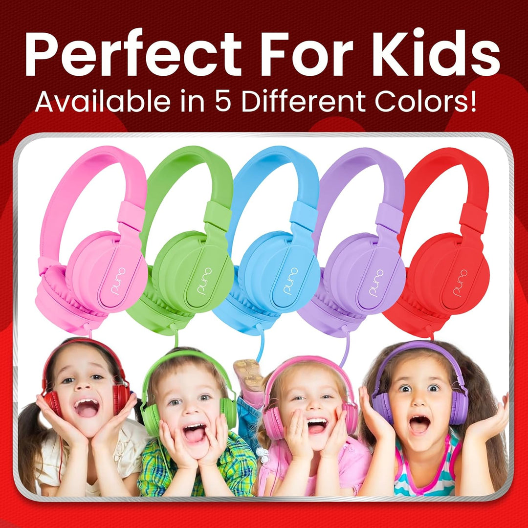 Puro Sound Labs PuroBasic Volume Limiting Wired Headphones for Kids, Boys, Girls 2+ Foldable & Adjus
