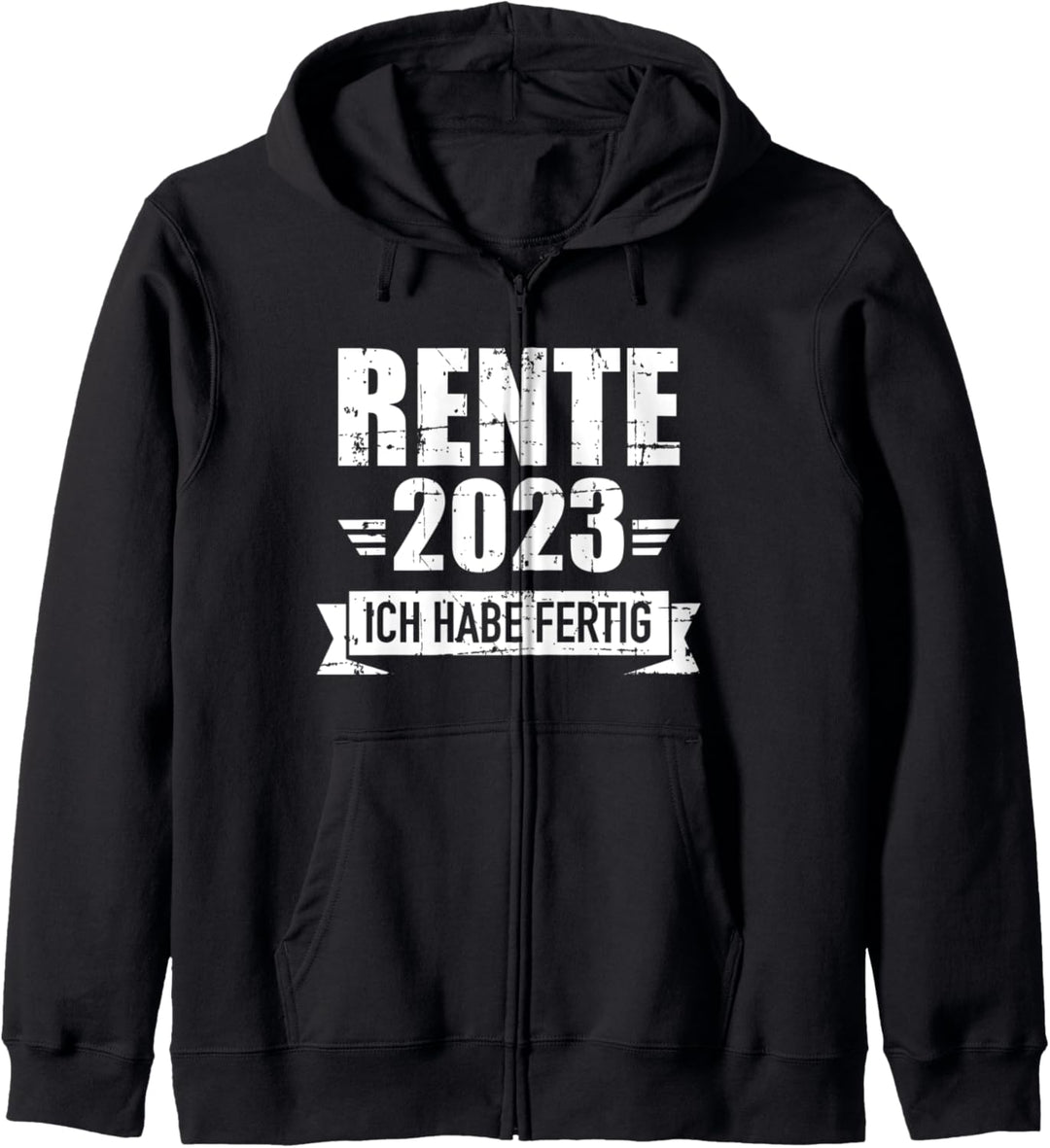 Rente 2023 ich habe fertig im Ruhestand für Rentner Kapuzenjacke