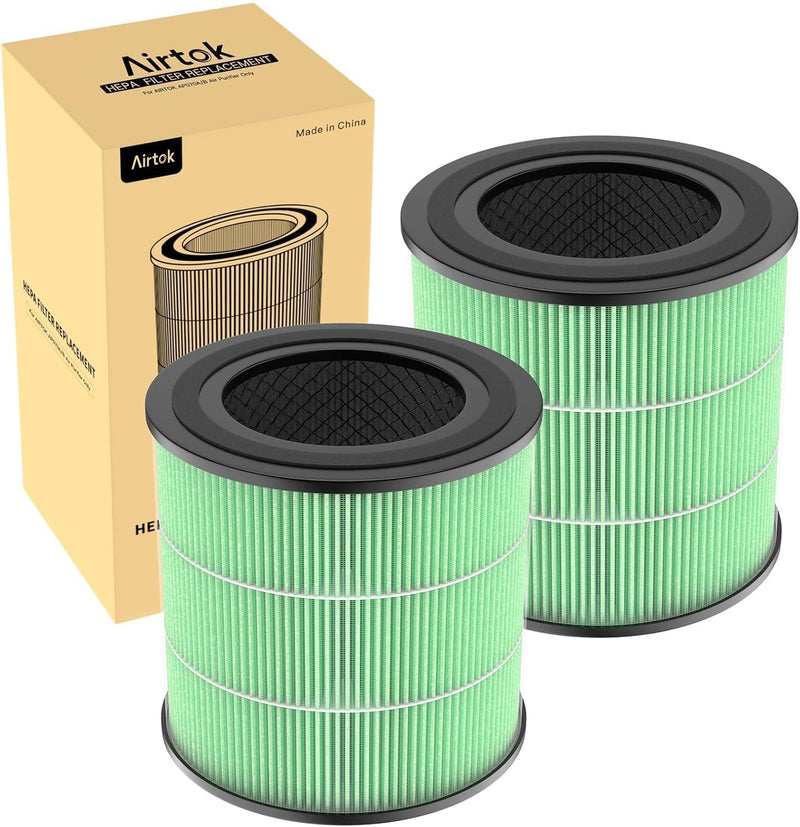 AIRTOK Luftreiniger AP0601 Ersatzfilter 2er Set, 4-Stufiges Filtersystem, H13 True HEPA Filter (Nur