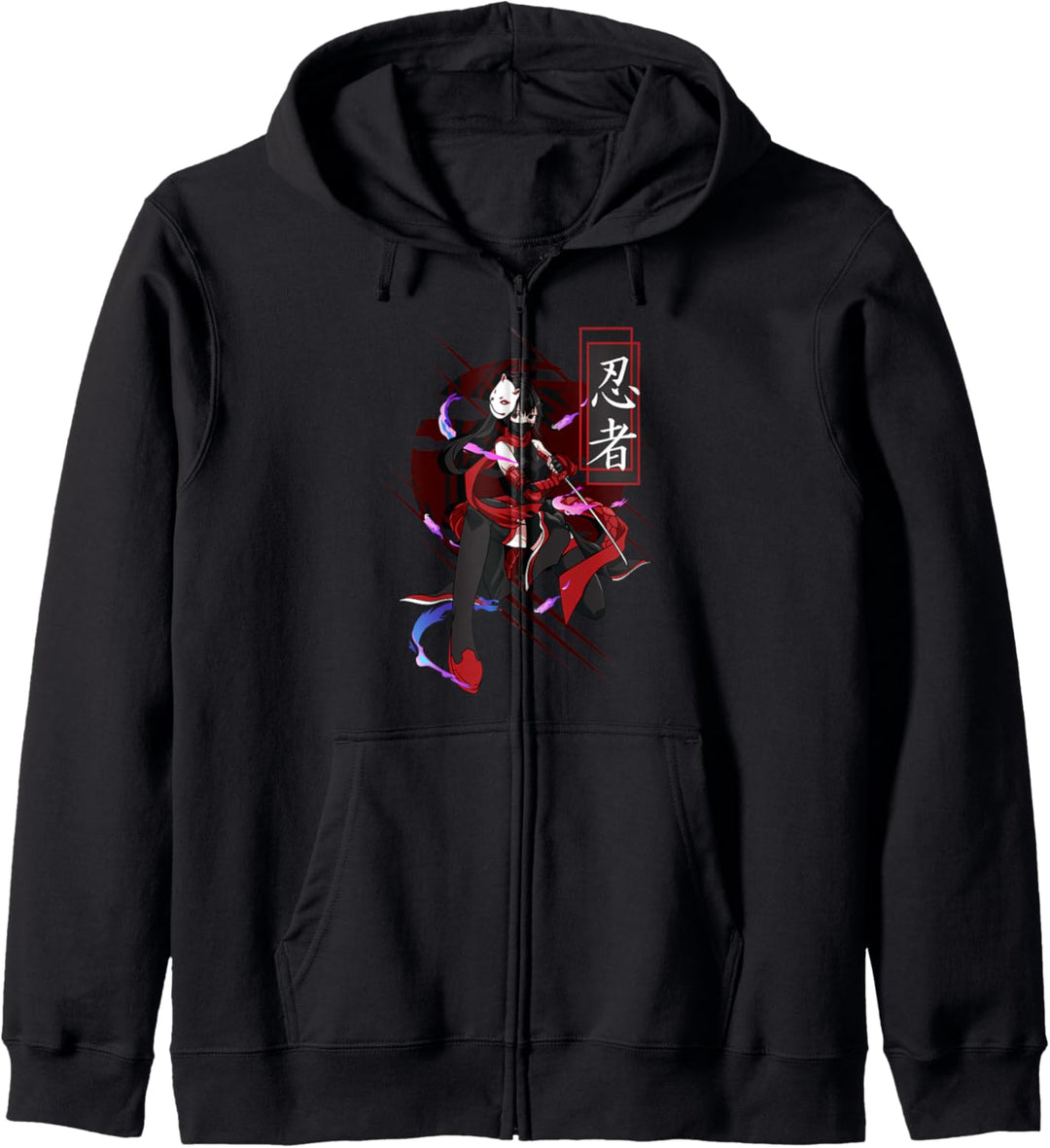 Ninja Anime Girl | Shinobi Söldner Krieger Grafik Geschenk Kapuzenjacke