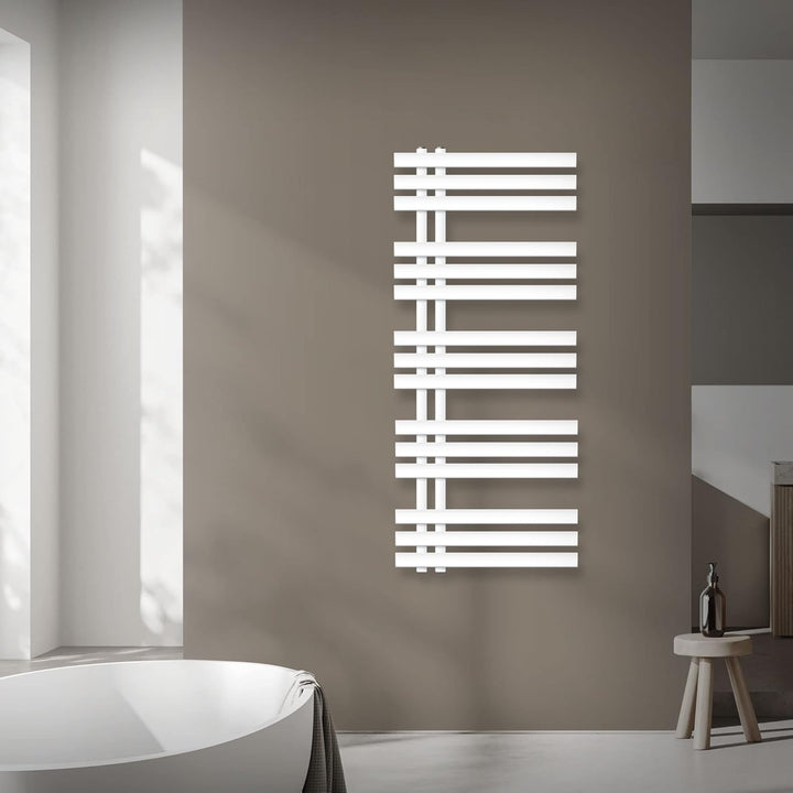 ECD Germany Iron EM Design Badheizkörper Elektrisch 900W - 500 x 1200 mm - Weiss - Heizkörper Handtu