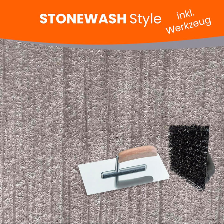 BEKATEQ Betonoptik in Betongrau 20kg, Stonewash Style Betonlook bis 50qm Betonspachtel inkl. Werkzeu