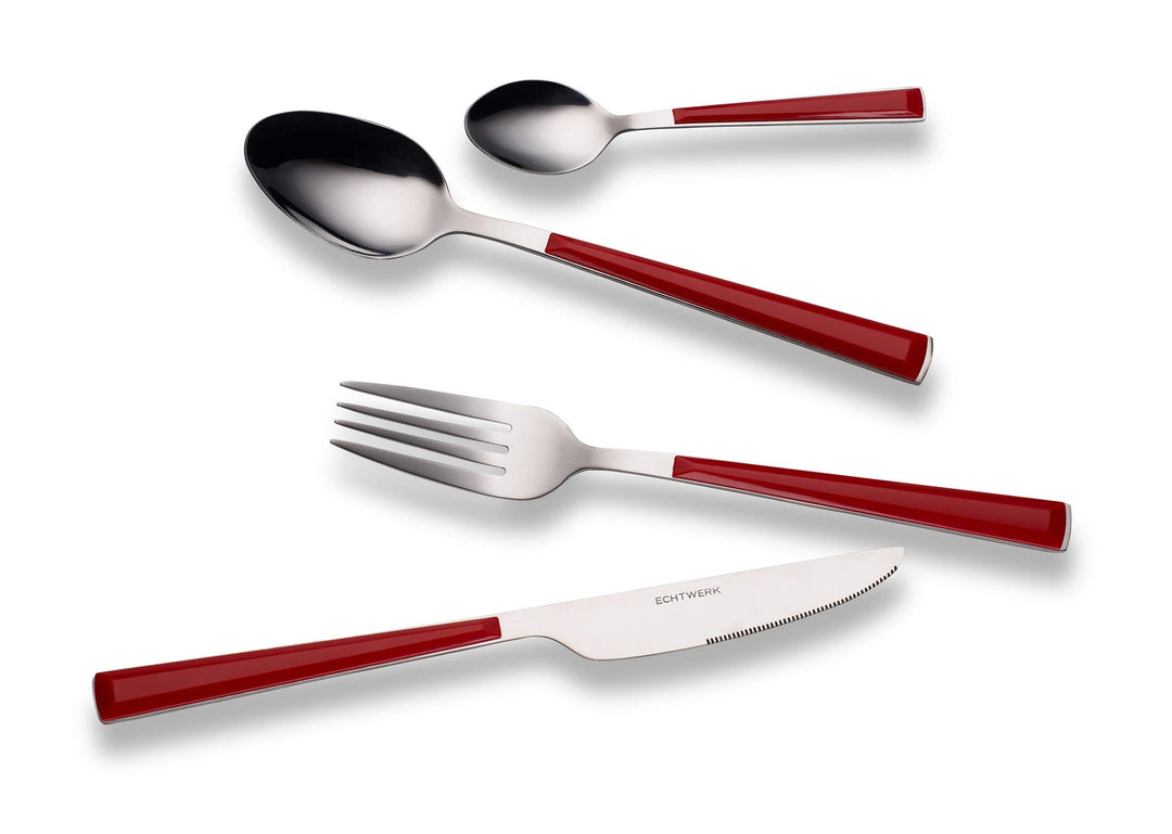 Echtwerk Besteck Set "Basic" mit Kunststoffgriffen, Campingbesteck, Picknickbesteck, leichtes Reiseb