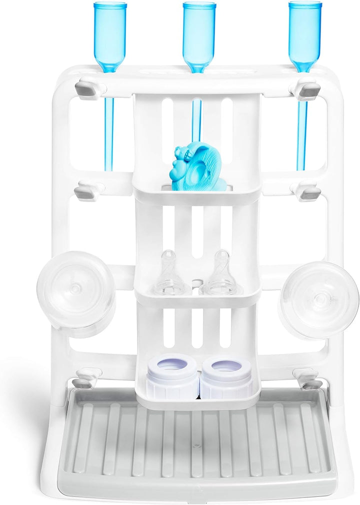 Munchkin Tidy Dry Space Saving Baby Bottle Drying Rack, White, 1 Count (Pack of 1) Tidy Drying Rack,