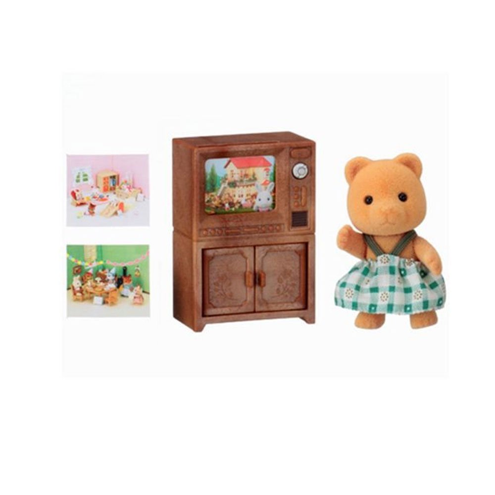 Sylvanian Families - Bear Sister with TV Set (5143) 143 Mehrfarbig, 143 Mehrfarbig