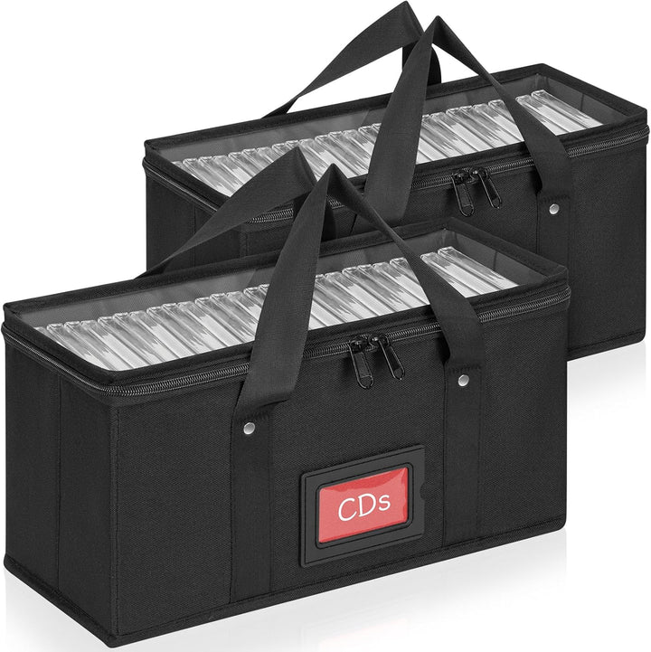 IPEB CD-Aufbewahrungsbox, 2 CD Boxes, CD-Aufbewahrungstasche (34 * 16 * 14cm), für Insgesamt 60-62 C