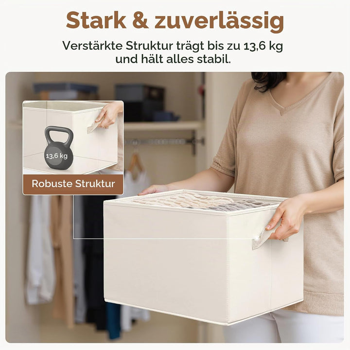 StorageWorks extra grosser Aufbewahrungskorb Stoff, faltbare Aufbewahrungsbox für Regale, Schränke,