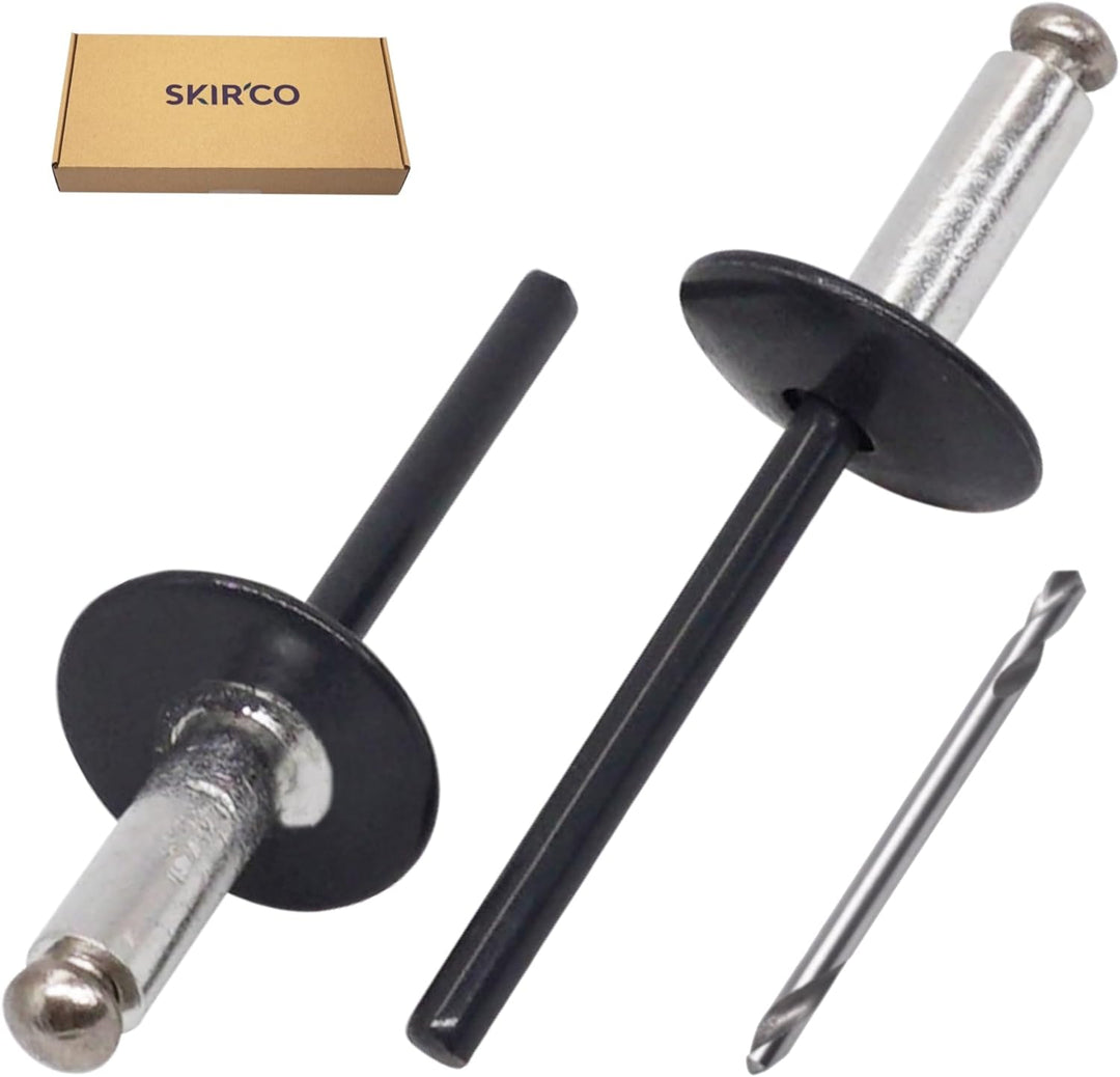 SKIR'CO (100 Stück) Grossflansch Alu-Blindnieten 4,8x14 mm Edelstahldorn, RAL 7016 Anthrazitgrau (in