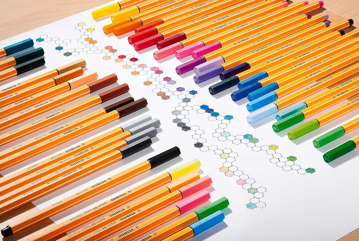 Fineliner - STABILO point 88 - 40er Pack - 40 Farben 40 verschiedene Farben, 40 verschiedene Farben