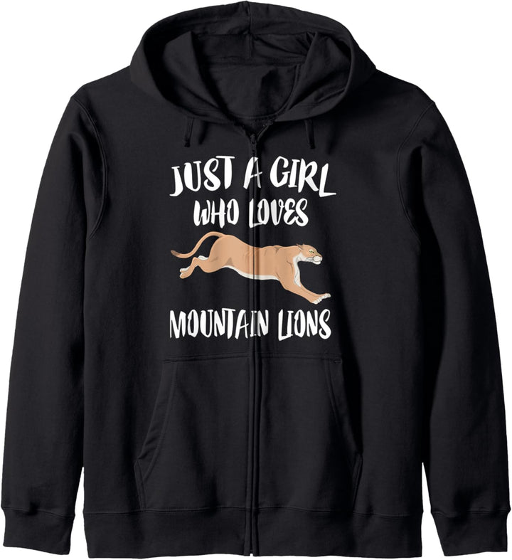 Just A Girl Who Loves Mountain Lion Animal Kapuzenjacke