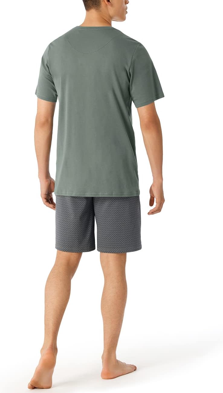 Schiesser Herren Schlafanzug kurz Rundhals - Nightwear Set 50 Jade 2, 50 Jade 2