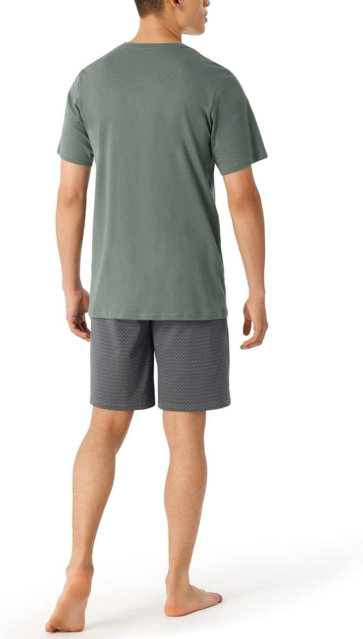Schiesser Herren Schlafanzug kurz Rundhals - Nightwear Set 50 Jade 2, 50 Jade 2