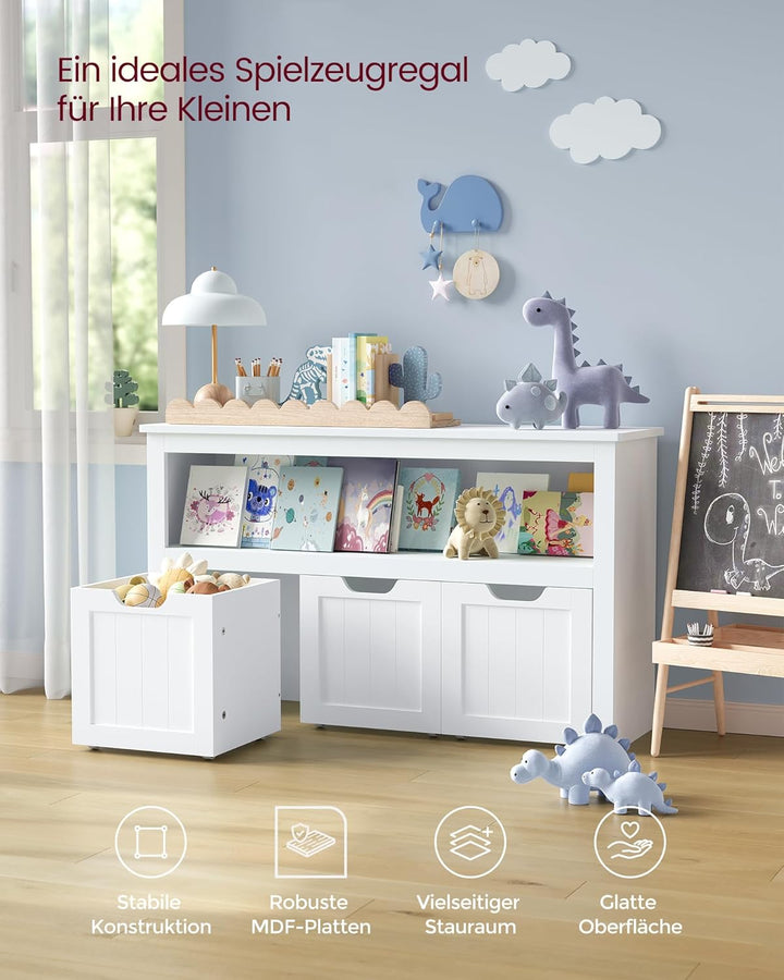 VASAGLE Kinderregal, Spielzeugaufbewahrung für Kinder, Aufbewahrungsschrank, Spielzeugschrank, Aufbe
