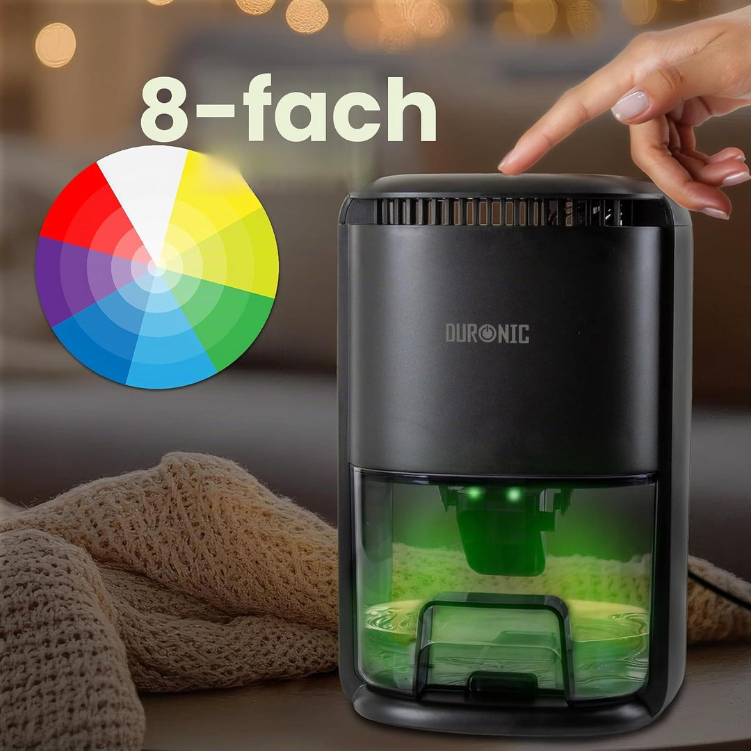 Duronic DH07 BK Luftentfeuchter, kompakter Entfeuchter mit 1l Wassertank | Elektrischer Raumentfeuch