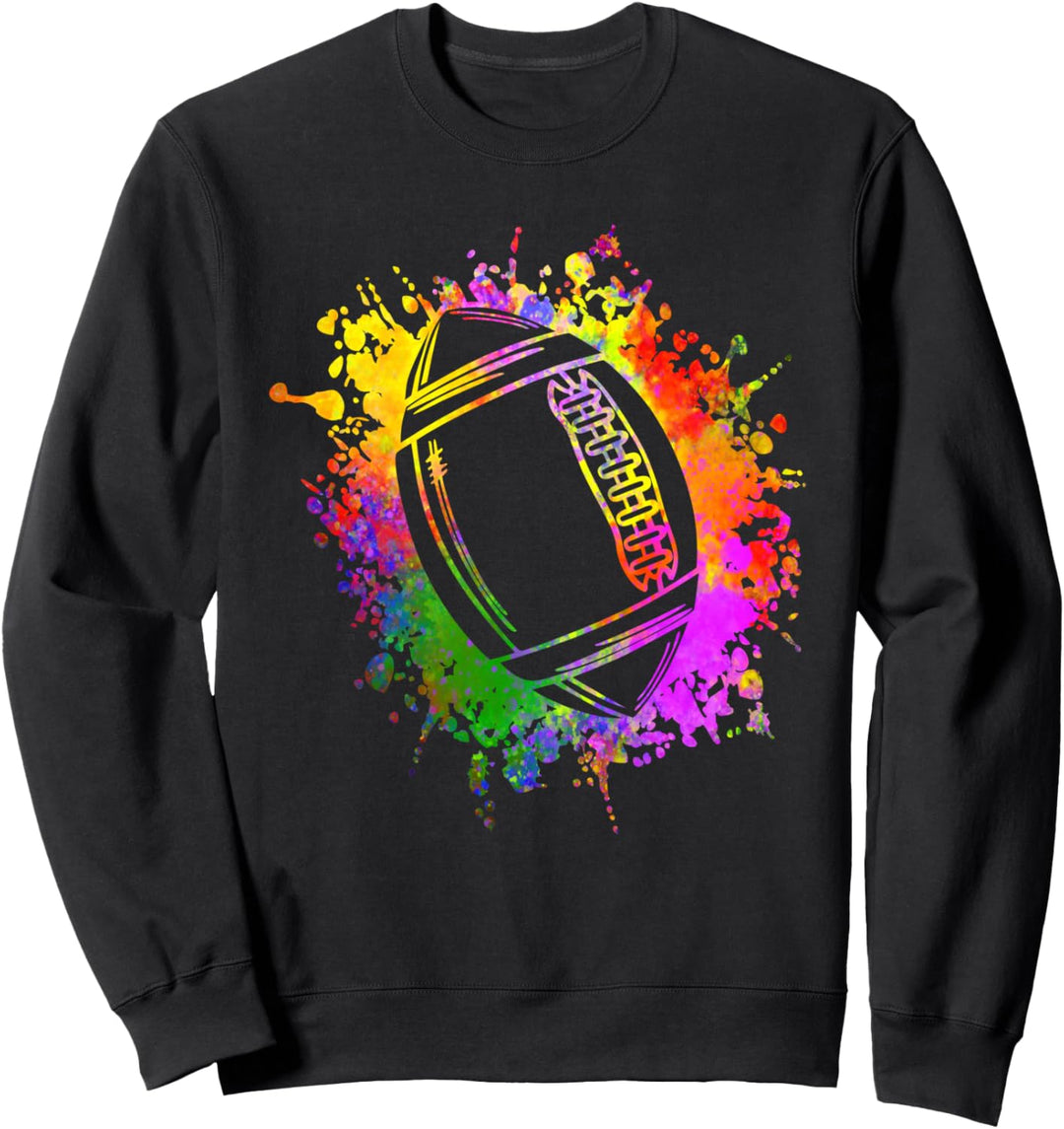 Bunte Spritzer Rugby American Football Kinder Sweatshirt