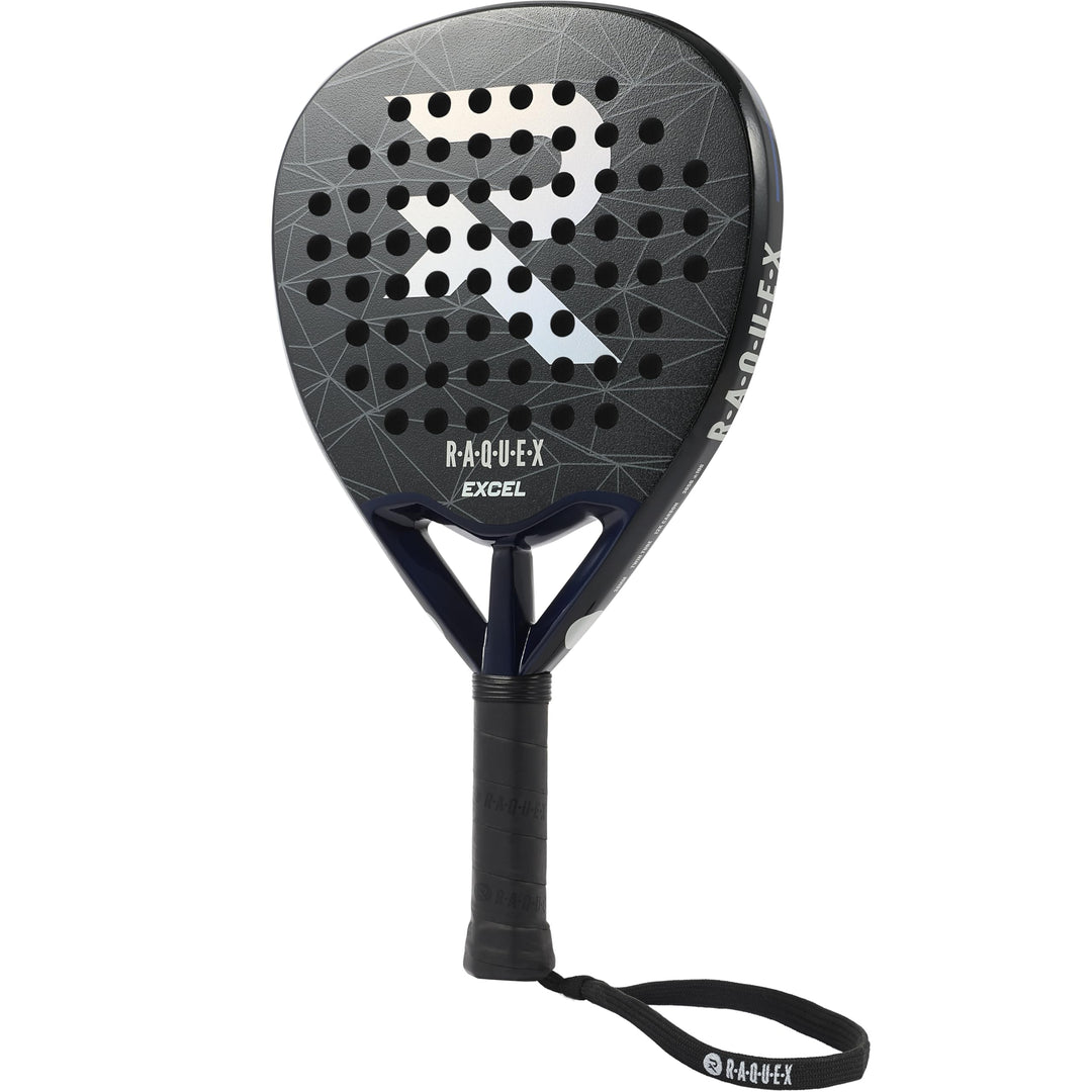 Raquex Excel Padelschläger – für fortgeschrittene Anfänger/Fortgeschrittene – 12K-Carbonrahmen, reak