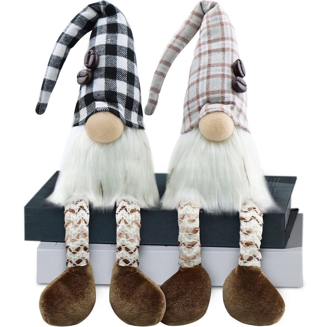 Gehydy 2er Set Kaffee WichtelWeihnachten Weihnachtsdeko Weihnachtswichtel Deko Zubehör für Home Küch