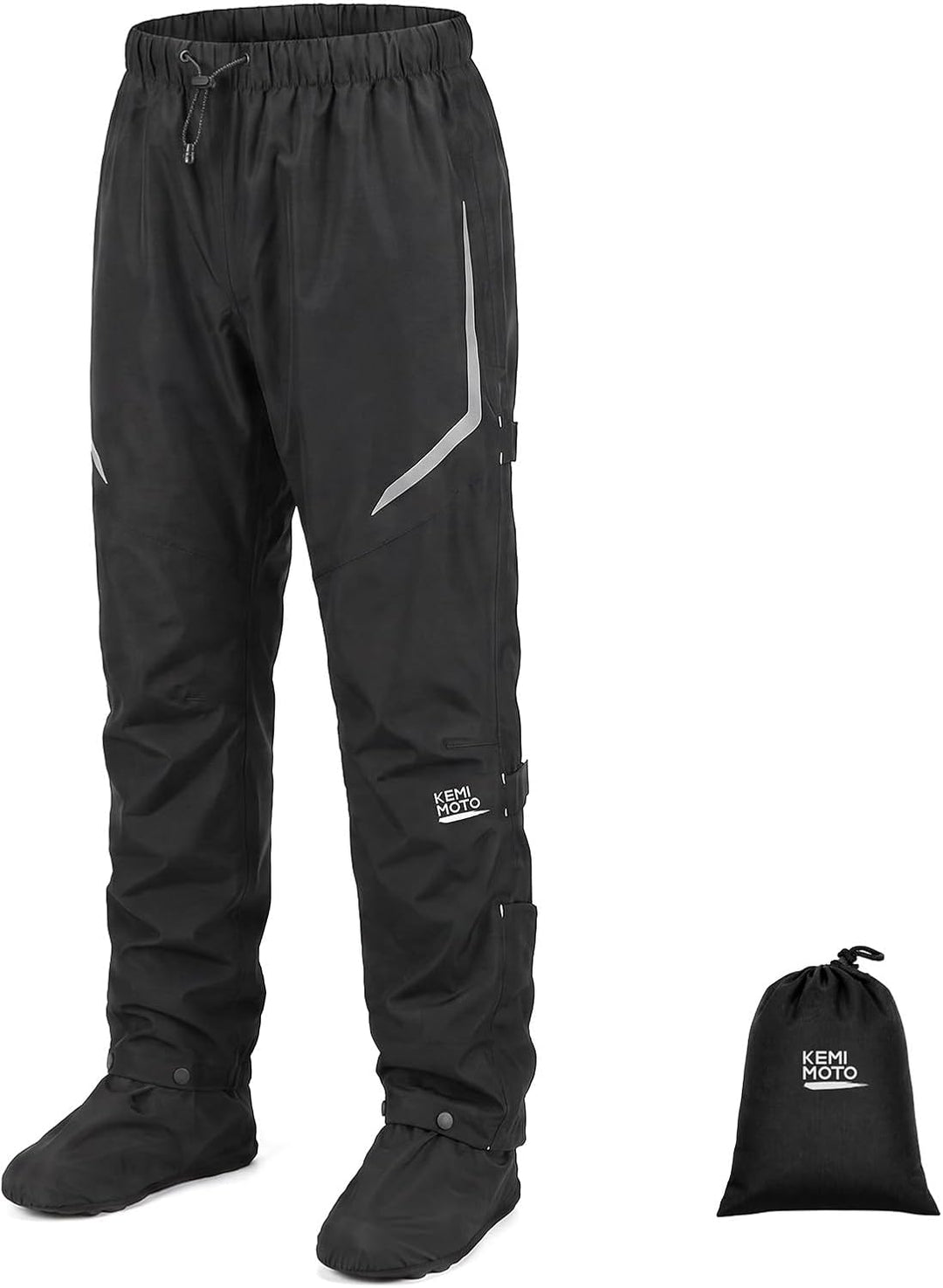 KEMIMOTO wasserdichte Regenhose für Herren, Leichte Winddichte Wanderhose mit Transportbeutel, Fahrr